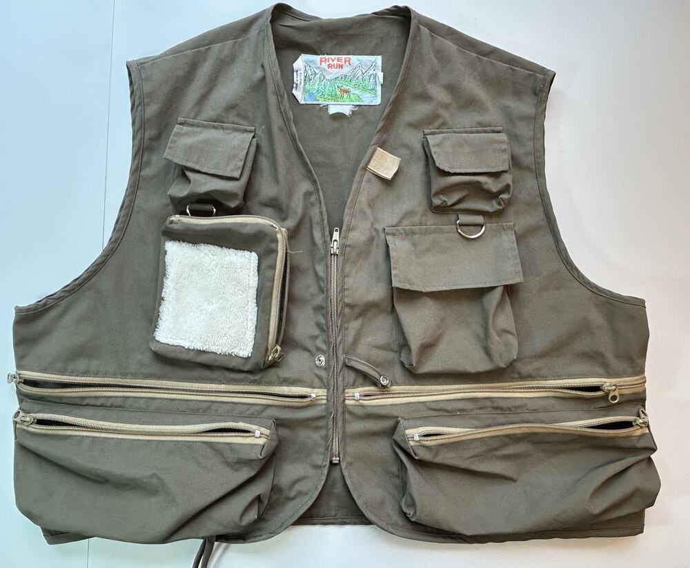 River Run Fishing Vest Khaki Multi Pocket Outdoor XL